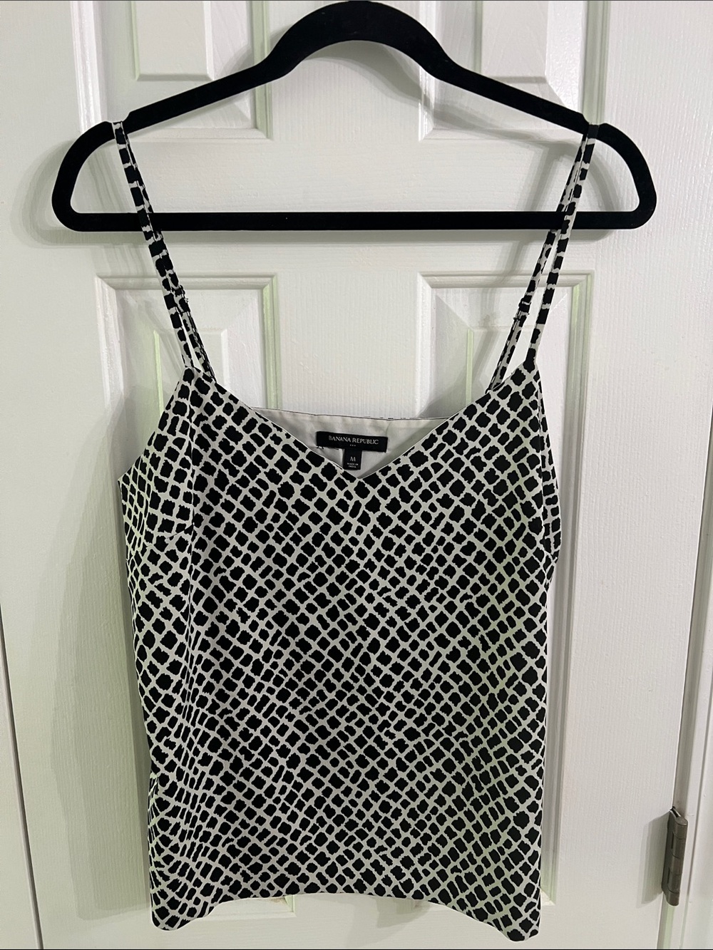 Banana Republic Black & White Lattice Print Camisole